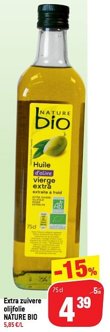 Promoties Extra zuivere olijfolie nature bio - NATURE BIO - Geldig van 14/04/2021 tot 27/04/2021 bij Match