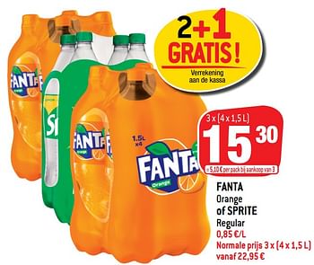 Promoties Fanta orange of sprite regular - Huismerk - Match - Geldig van 14/04/2021 tot 27/04/2021 bij Match