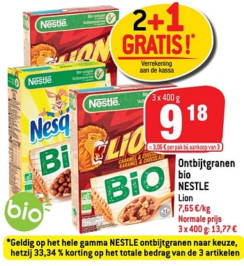 Promoties Ontbijtgranen bio nestle - Nestlé - Geldig van 14/04/2021 tot 27/04/2021 bij Match