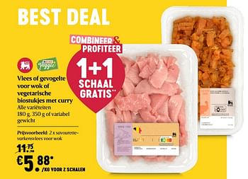 Promoties Savourettevarkensvlees voor wok - Huismerk - Delhaize - Geldig van 15/04/2021 tot 21/04/2021 bij Delhaize