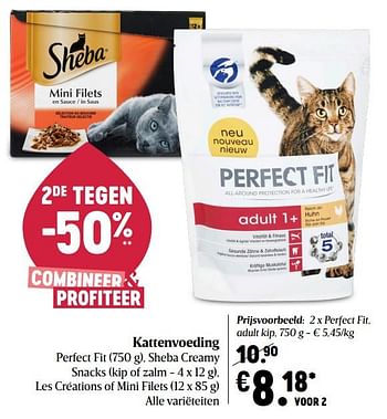 Promoties Kattenvoeding perfect fit sheba - Sheba - Geldig van 15/04/2021 tot 21/04/2021 bij Delhaize