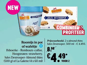 Promotions Roomijs almond thins jules destrooper - Jules Destrooper - Valide de 15/04/2021 à 21/04/2021 chez Delhaize