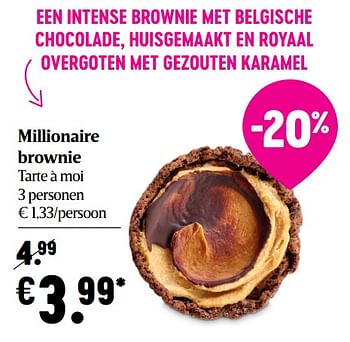 Promoties Millionaire brownie - Huismerk - Delhaize - Geldig van 15/04/2021 tot 21/04/2021 bij Delhaize