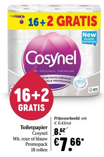 Promoties Toiletpapier cosynel - Cosynel - Geldig van 15/04/2021 tot 21/04/2021 bij Delhaize