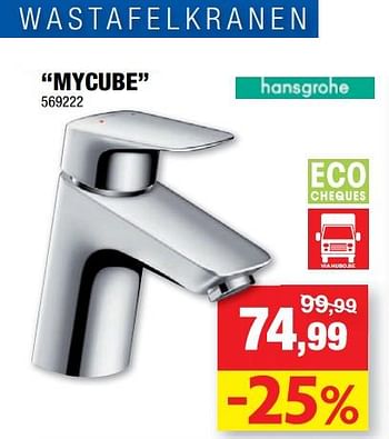 Promoties Wastafelkranen mycube - Hansgrohe - Geldig van 14/04/2021 tot 25/04/2021 bij Hubo