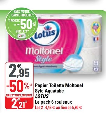 Promoties Papier toilette moltonel syle aquatube lotus - Lotus Nalys - Geldig van 14/04/2021 tot 25/04/2021 bij G20