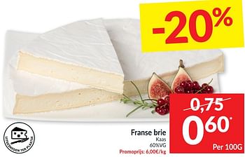 Promoties Franse brie kaas - Huismerk - Intermarche - Geldig van 20/04/2021 tot 25/04/2021 bij Intermarche