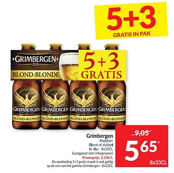 Promoties Grimbergen abdijbier blond of dubbel - Grimbergen - Geldig van 20/04/2021 tot 25/04/2021 bij Intermarche