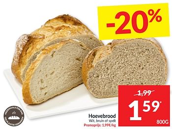 Promoties Hoevebrood wit,bruin of spelt - Huismerk - Intermarche - Geldig van 20/04/2021 tot 25/04/2021 bij Intermarche