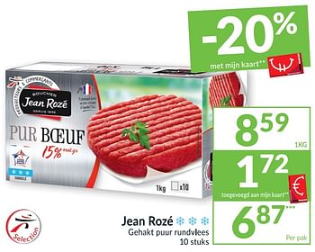 Promoties Jean rozé gehakt puur rundvlees - Jean Rozé - Geldig van 20/04/2021 tot 25/04/2021 bij Intermarche