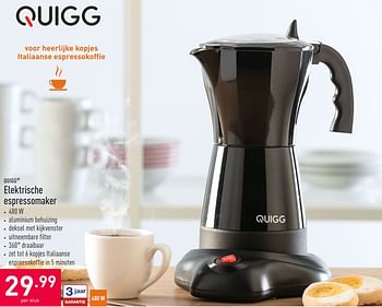 Promoties Quigg elektrische espressomaker - QUIGG - Geldig van 21/04/2021 tot 30/04/2021 bij Aldi