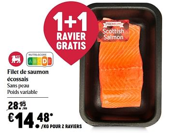 Promotions Filet de saumon écossais - Produit Maison - Delhaize - Valide de 15/04/2021 à 21/04/2021 chez Delhaize