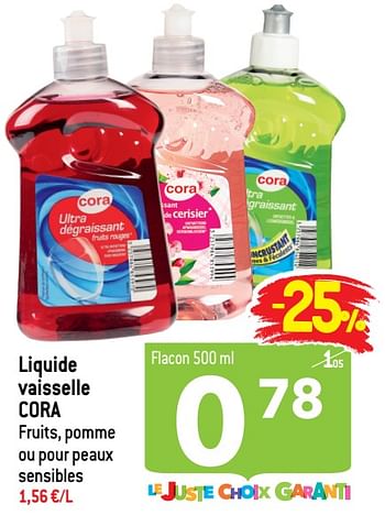 Promotions Liquide vaisselle cora - Produit maison - Match - Valide de 14/04/2021 à 27/04/2021 chez Match
