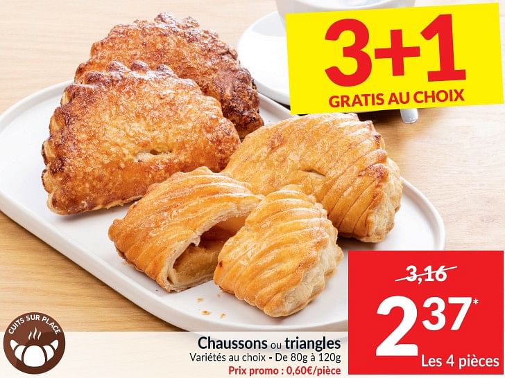 Produit maison Intermarche Chaussons ou triangles En promotion