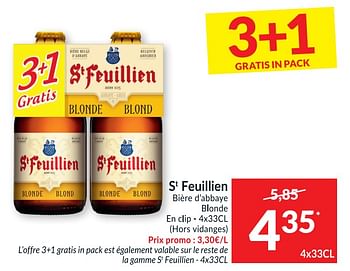 Promoties St feuillien bière d`abbaye blonde - St Feuillien - Geldig van 20/04/2021 tot 25/04/2021 bij Intermarche