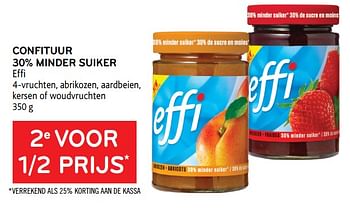 Promoties 2e voor 1-2 prijs confituur 30% minder suiker eff - Effi - Geldig van 21/04/2021 tot 04/05/2021 bij Alvo