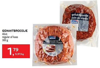 Promotions Gehaktbroodje alvo regular of kaas - Produit maison - Alvo - Valide de 21/04/2021 à 04/05/2021 chez Alvo