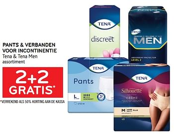 Promoties 2+2 gratis pants + verbanden voor incontinentie tena + tena men - Tena - Geldig van 21/04/2021 tot 04/05/2021 bij Alvo