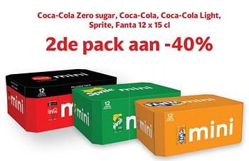 Promoties Coca-cola zero sugar, coca-cola, coca-cola light, sprite, fanta 2de pack aan -40% - Huismerk - Alvo - Geldig van 21/04/2021 tot 04/05/2021 bij Alvo