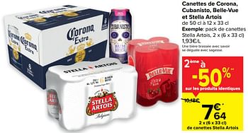 Promotions Pack de canettes stella artois - Stella Artois - Valide de 14/04/2021 à 26/04/2021 chez Carrefour