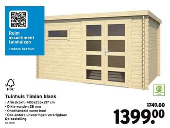 Promoties Tuinhuis timian blank - Huismerk - Gamma - Geldig van 07/04/2021 tot 30/06/2021 bij Gamma