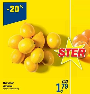 Promoties Metro chef citroenen - Huismerk - Makro - Geldig van 21/04/2021 tot 04/05/2021 bij Makro