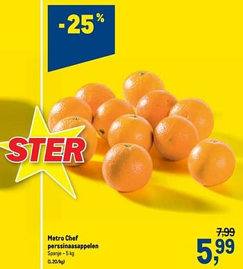 Promoties Metro chef perssinaasappelen - Huismerk - Makro - Geldig van 21/04/2021 tot 04/05/2021 bij Makro