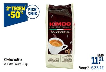 Promotions Kimbo koffie extra cream - Kimbo - Valide de 21/04/2021 à 04/05/2021 chez Makro