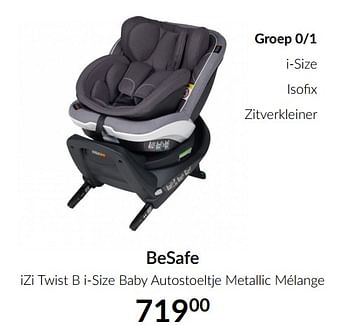 Promoties Besafe izi twist b i-size baby autostoeltje metallic mélange - BeSafe - Geldig van 13/04/2021 tot 17/05/2021 bij BabyPark