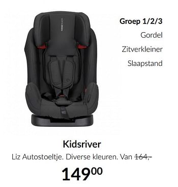 Promoties Kidsriver liz autostoeltje - Kidsriver - Geldig van 13/04/2021 tot 17/05/2021 bij BabyPark