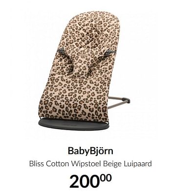 Promoties Babybjörn bliss cotton wipstoel beige luipaard - BabyBjorn - Geldig van 13/04/2021 tot 17/05/2021 bij BabyPark