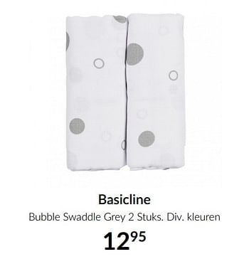 Promoties Basicline bubble swaddle grey 2 stuks - Basicline - Geldig van 13/04/2021 tot 17/05/2021 bij BabyPark