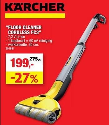 Promoties Kärcher floor cleaner cordless fc3 - Kärcher - Geldig van 14/04/2021 tot 25/04/2021 bij Hubo