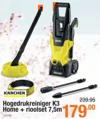 Promoties Karcher hogedrukreiniger k3 home + rioolset - Kärcher - Geldig van 15/04/2021 tot 05/05/2021 bij Cevo Market