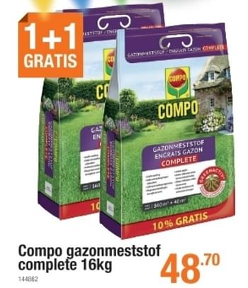 Promotions Compo gazonmeststof complete - Compo - Valide de 15/04/2021 à 05/05/2021 chez Cevo Market