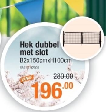 Promoties Hek dubbel met slot - Huismerk - Cevo - Geldig van 15/04/2021 tot 05/05/2021 bij Cevo Market