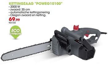 Promotions Powerplus kettingzaag poweg10100 - Powerplus - Valide de 31/03/2021 à 31/05/2021 chez Hubo