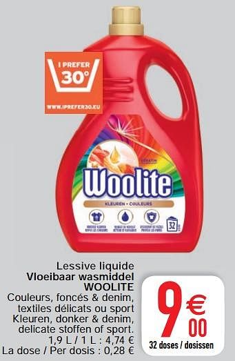 Promotions Lessive liquide vloeibaar wasmiddel woolite - Woolite - Valide de 20/04/2021 à 26/04/2021 chez Cora