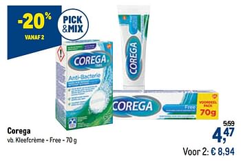 Promoties Corega kleefcrème - free - Corega - Geldig van 21/04/2021 tot 04/05/2021 bij Makro