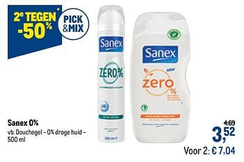 Promoties Sanex douchegel - 0% droge huid - Sanex - Geldig van 21/04/2021 tot 04/05/2021 bij Makro