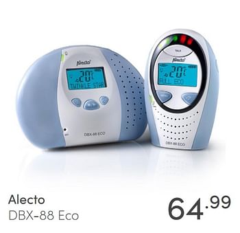 Promotions Alecto dbx-88 eco - Alecto - Valide de 18/04/2021 à 24/04/2021 chez Baby & Tiener Megastore