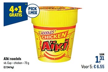 Promoties Aïki noedels cup - chicken - Aiki - Geldig van 21/04/2021 tot 04/05/2021 bij Makro