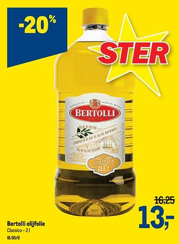 Promotions Bertolli olijfolie classico - Bertolli - Valide de 21/04/2021 à 04/05/2021 chez Makro