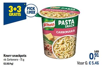 Promoties Knorr snackpots carbonara - Knorr - Geldig van 21/04/2021 tot 04/05/2021 bij Makro