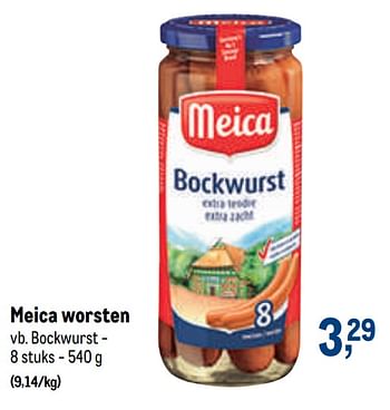 Promoties Meica worsten bockwurst - Meica - Geldig van 21/04/2021 tot 04/05/2021 bij Makro