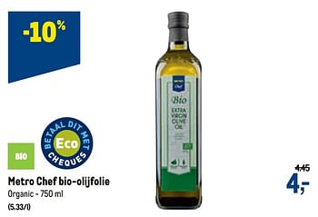 Promoties Metro chef bio-olijfolie organic - Huismerk - Makro - Geldig van 21/04/2021 tot 04/05/2021 bij Makro