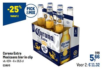 Promotions Corona extra mexicaans bier in clip - Corona - Valide de 21/04/2021 à 04/05/2021 chez Makro