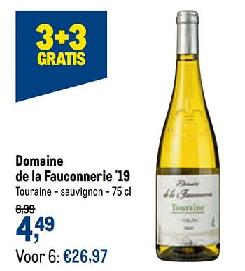 Promoties Domaine de la fauconnerie `19 - Witte wijnen - Geldig van 21/04/2021 tot 04/05/2021 bij Makro