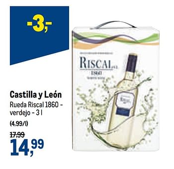 Promoties Castilla y león rueda riscal 1860 - Witte wijnen - Geldig van 21/04/2021 tot 04/05/2021 bij Makro
