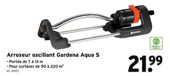 Promotions Arroseur oscillant gardena aqua s - Gardena - Valide de 07/04/2021 à 30/06/2021 chez Gamma